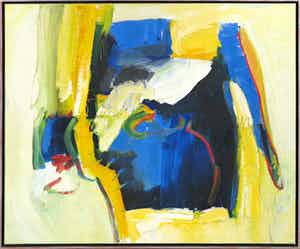 Ton van Kesteren - Olieverf op doek, Abstracte compositie - Ingelijst (Zeer groot) verkocht voor € 500!