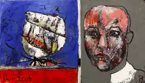 Philip Vencken - Olieverf op doek, Zonder titel (Groot) verkocht voor € 80!