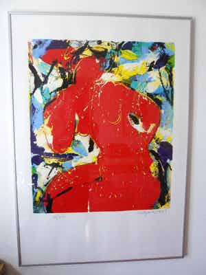 Nic Jonk - Zeefdruk. Titel, "Vrouw". verkocht voor € 120!