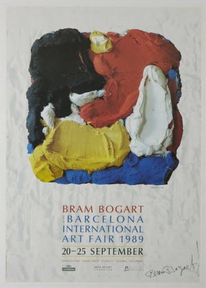 Bram Bogart - Gesigneerd Affiche, Bram Bogart - Barcelona International Art Fair - Ingelijst kopen? Bied vanaf 100!