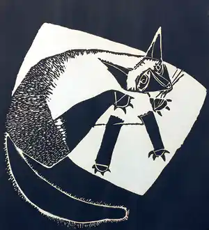 Harry Disberg - Zieke poes, houtsnede vendu pour 60€ !