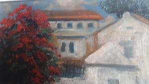 Sujatno Koempoel - Z.T. Straatscene met ossenkar - Geen minimum ! kopen? Bied vanaf 1!