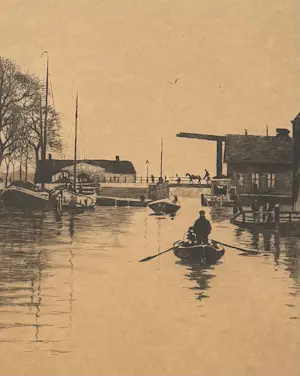 Willem Witsen - handgesigneerde ets | 'Oude Schans III' | 1913 (INGELIJST) kopen? Bied vanaf 700!