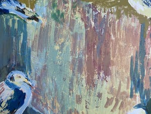 Ellie Slegten - kleurenlitho | 'Vogels' | 1994 kopen? Bied vanaf 50!