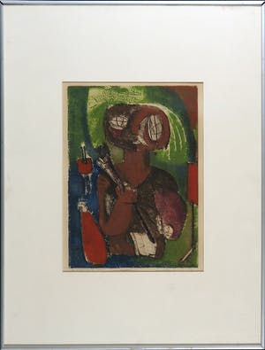 John Lie a Fo - Kleurenets, Krijger - Ingelijst (unicum) kopen? Bied vanaf 70!