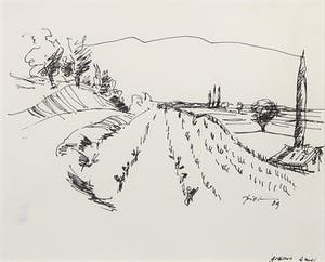 Piet Snoeren - Pentekening, Grasoppervlakte kopen? Bied vanaf 1!