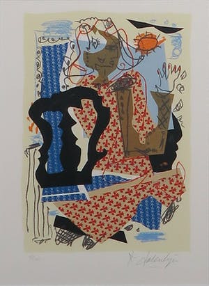 Kees Salentijn - Zeefdruk, Pan Comido III- Ingelijst kopen? Bied vanaf 1!