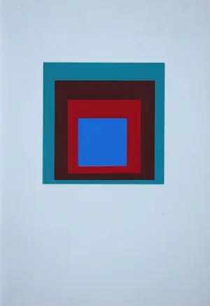 Josef Albers - Homage to the Square - Protected Blue - Miniatuur zeefdruk in 4 kleuren - 1968 kopen? Bied vanaf 50!