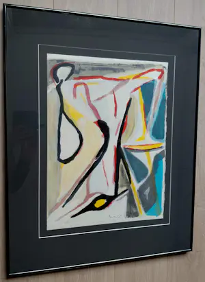 Bram van Velde - Abstracte compositie, litho in 10 kleuren (mooi ingelijst) kopen? Bied vanaf 450!