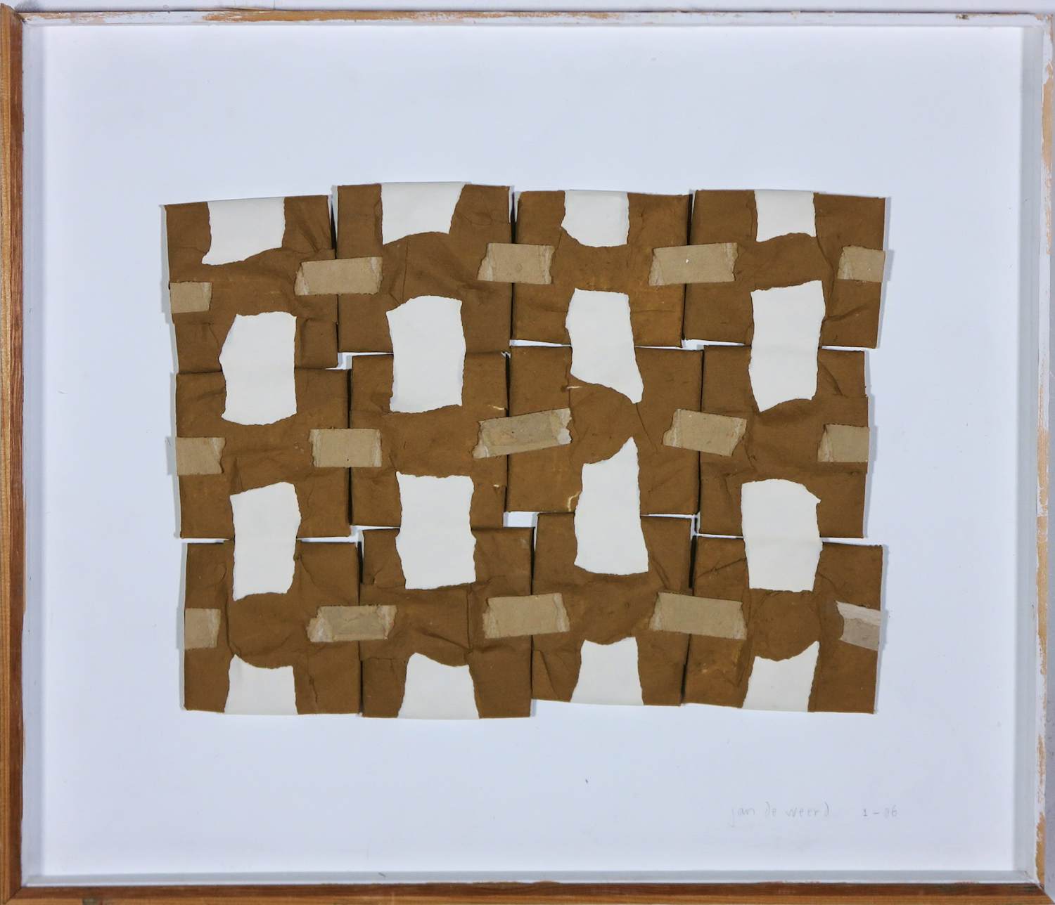 Jan de Weerd - Gemengde techniek/ collage op paneel, Zonder titel verkocht voor € 80!
