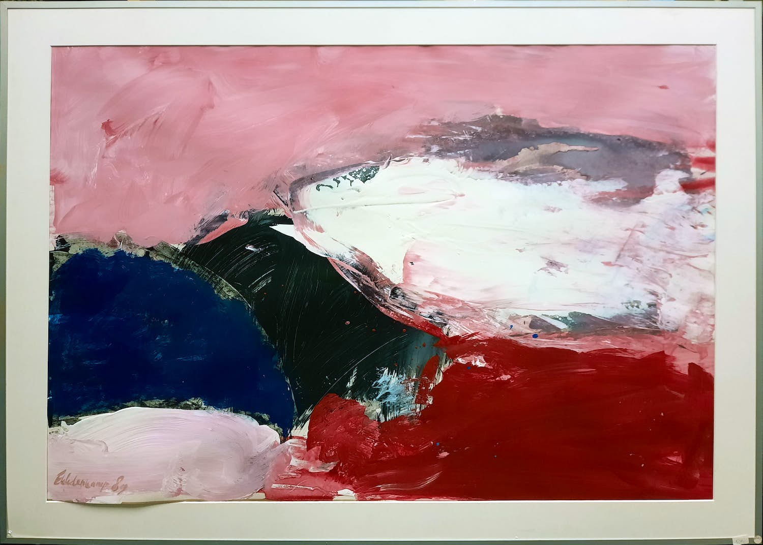 Ron Ekkelenkamp - ACRYL op papier - 'Zonder titel' - ingelijst - 68B kopen? Bied vanaf 1!