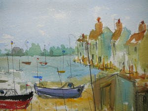 Niet of onleesbaar gesigneerd - Bootjes op het strand (II) -aquarel- kopen? Bied vanaf 10!