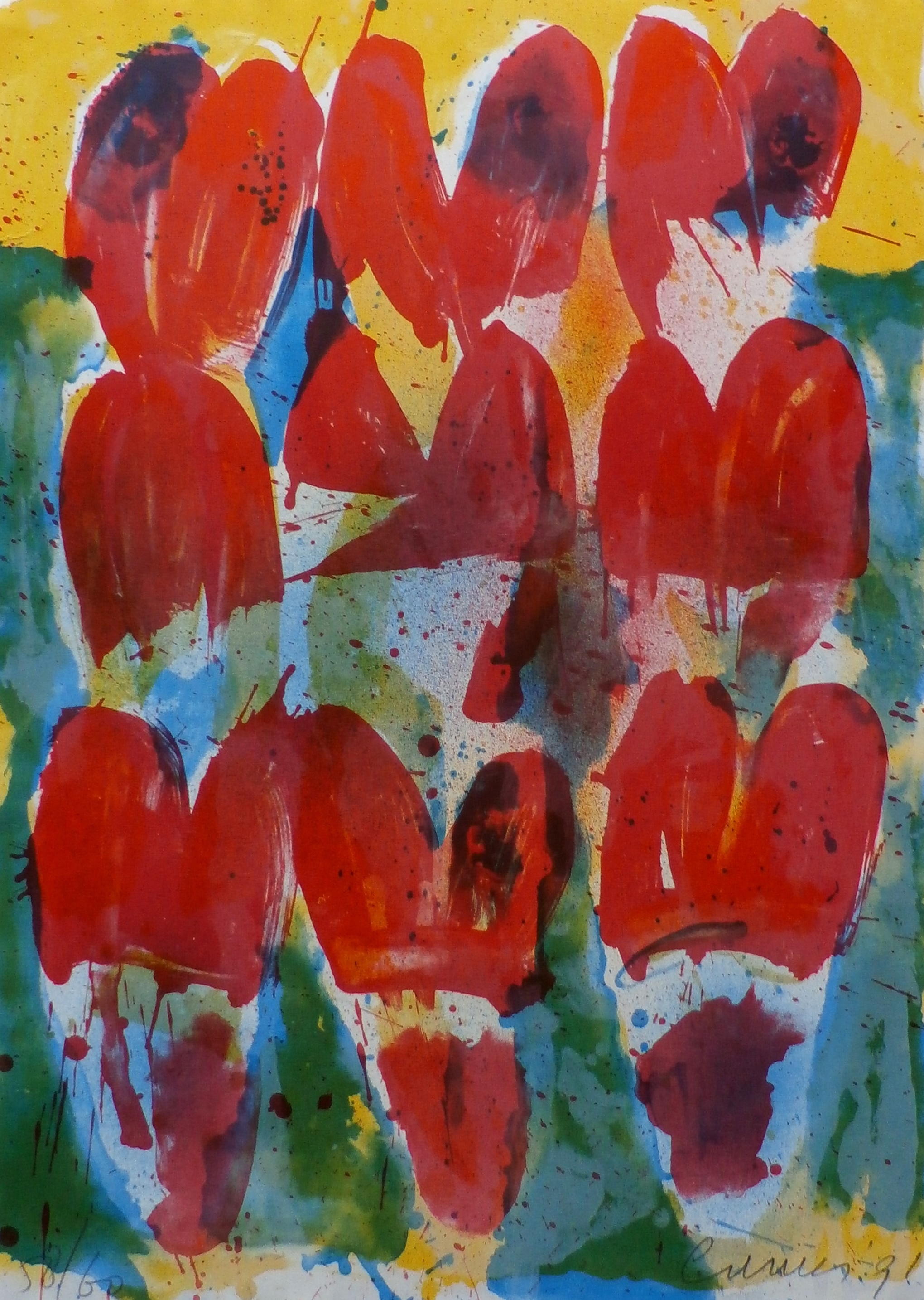 Jan Cremer -  zeefdruk: Tulips 18 - 1991 kopen? Bied vanaf 225!