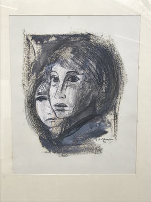 Niet of onleesbaar gesigneerd - G. de Fleurquin - Portret meisjes kopen? Bied vanaf 1!