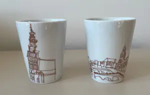 AcheterPlateelbakkerij Schoonhoven - Schoonhoven Keramiek - Twee bekers uit de serie "Nederland aan tafel"? Enchérissez de 10!