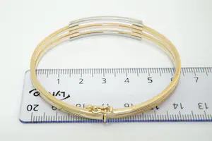 33 - Charmante 14 karaats gouden Tri-color dames armband - 3 laags - gekeurd kopen? Bied vanaf 260!