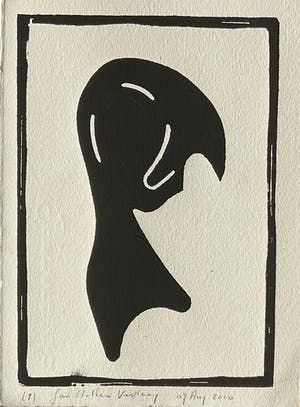 Jan Willem Versteeg - Female profile silhouette ( houtsnede ) kopen? Bied vanaf 1!