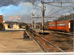 Frits Goosen - Wachten op de trein kopen? Bied vanaf 300!