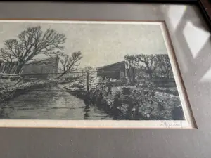 Dirk Harting - Polderlandschap bij sloot en volkstuintjes (?) kopen? Bied vanaf 45!