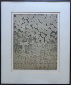 Ada Breedveld - BABY-PUZZEL (STIJL M.C. ESCHER) / KLEURETS / 45x38cm / KADER / SIG / 1981 kopen? Bied vanaf 10!