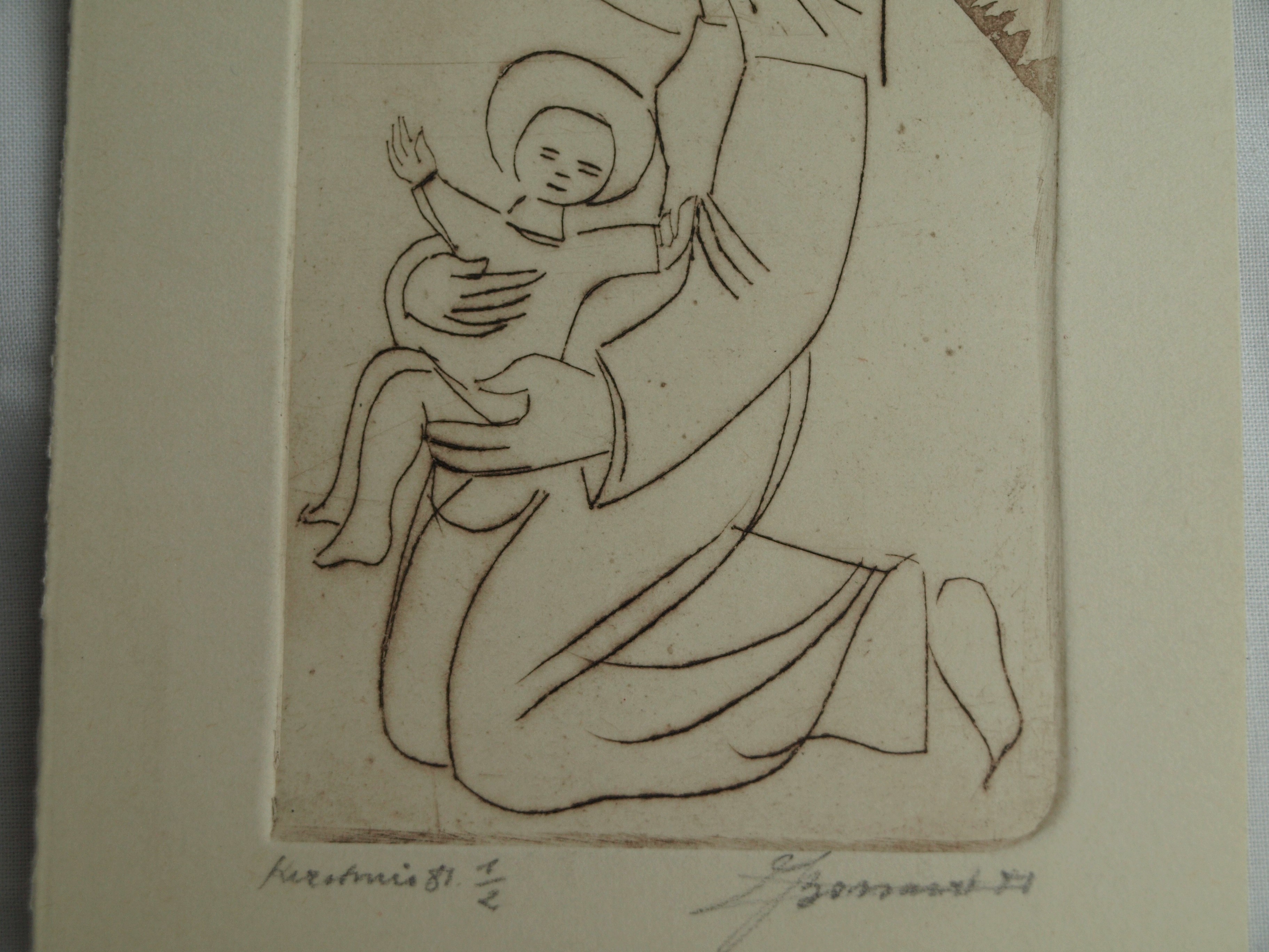 Jozef Bossaert - 3 Etsen , Kerstmis 1981, Kerstkaarten - gesigneerd kopen? Bied vanaf 1!