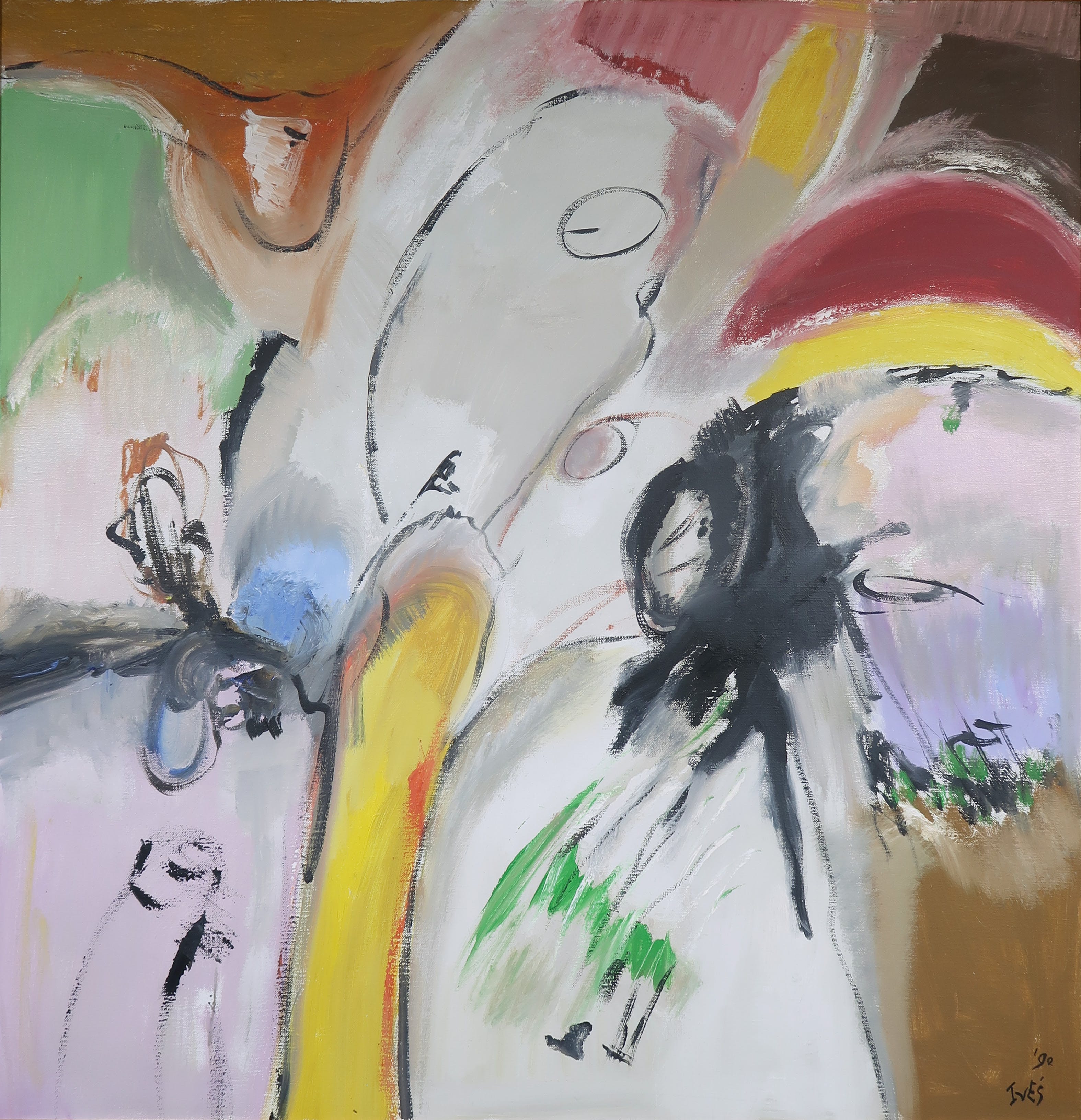 Iet van Es - Olieverf op doek, Zonder titel - Ingelijst kopen? Bied vanaf 200!