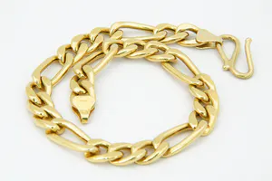Mooie 18 karaats gouden unisex armband - Figaro model/schakel - gekeurd kopen? Bied vanaf 370!