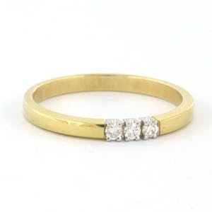 14k gouden ring bezet met briljant geslepen diamant 0,15 ct - F/G - VS/SI kopen? Bied vanaf 160!
