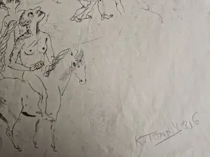 Tonny Kristians - Grote "james Ensor" INKT tekening "duivels en demonen" - 1924 - gesign kopen? Bied vanaf 60!