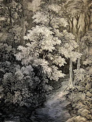 AcheterThijs Mauve - Fraai gedetailleerde Houtgravure "Boslandschap met stroom"- potloodgesigneerd? Enchérissez de 36!