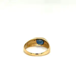 Stilvoller Herrenring in 18 Karat mit feinen Saphir und Brillanten kopen? Bied vanaf 700!