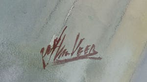 Jan van der Veer - Aquarel, Bloemstilleven kopen? Bied vanaf 35!