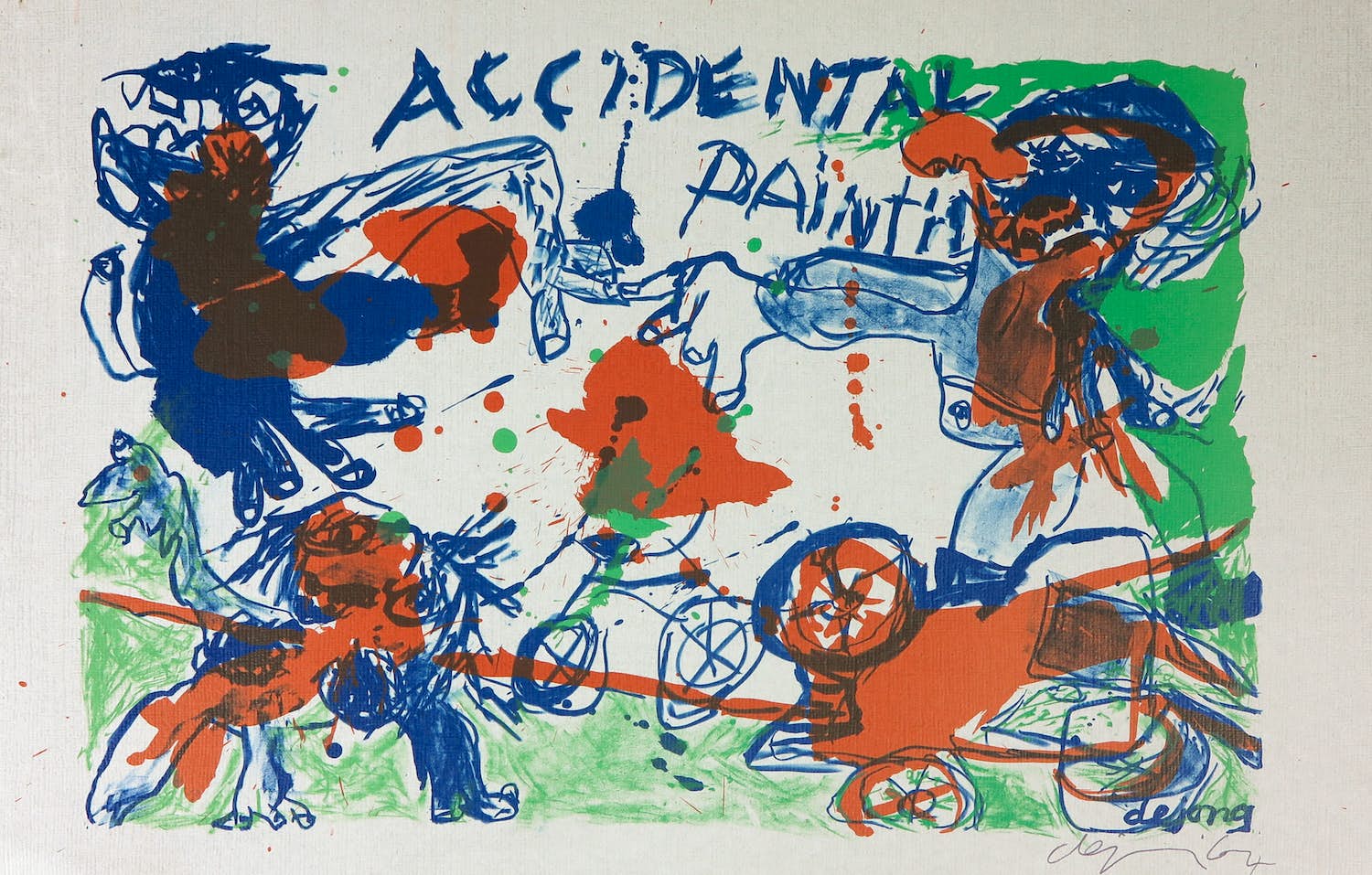 Jacqueline de Jong - Litho, Accidental Paintings verkocht voor € 70!