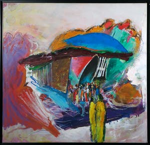 Martin van Dijk - Olieverf op doek, Andalusisch landschap - Ingelijst (Zeer Groot) kopen? Bied vanaf 300!