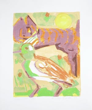 Xandra Donders - Litho, Leeuwenpaar kopen? Bied vanaf 1!