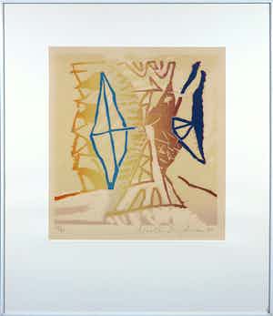 Martin Engelman - Houtsnede, Bois dormant-bois revant - Ingelijst verkocht voor € 35!