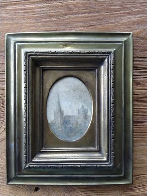 Niet of onleesbaar gesigneerd - Hollandse School circa 1910 in antieke koperen lijst kopen? Bied vanaf 1!