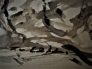 Frits van Eeden - Magnifieke Gemengde Techniek "Kudde wilde Paarden" - gesigneerd kopen? Bied vanaf 20!