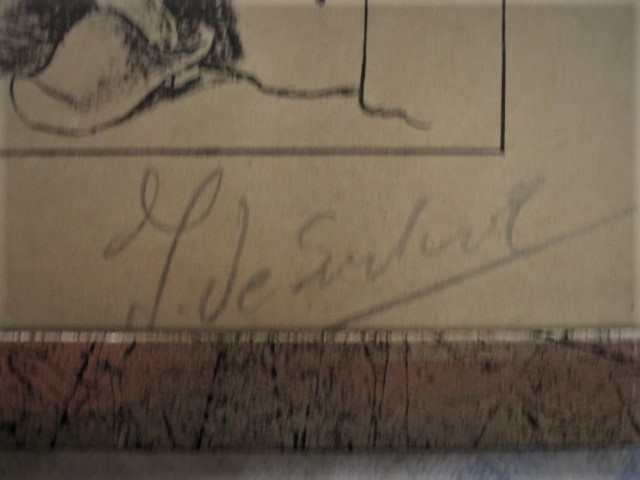 Niet of onleesbaar gesigneerd - Antieke Franse erotische Ets "de Priester en de Dame" gesigneerd  kopen? Bied vanaf 1!