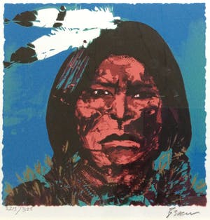 Espen Hagen - Indiaan 1 & Indiaan 2 | kleuren zeefdrukken - ingelijst kopen? Bied vanaf 59!