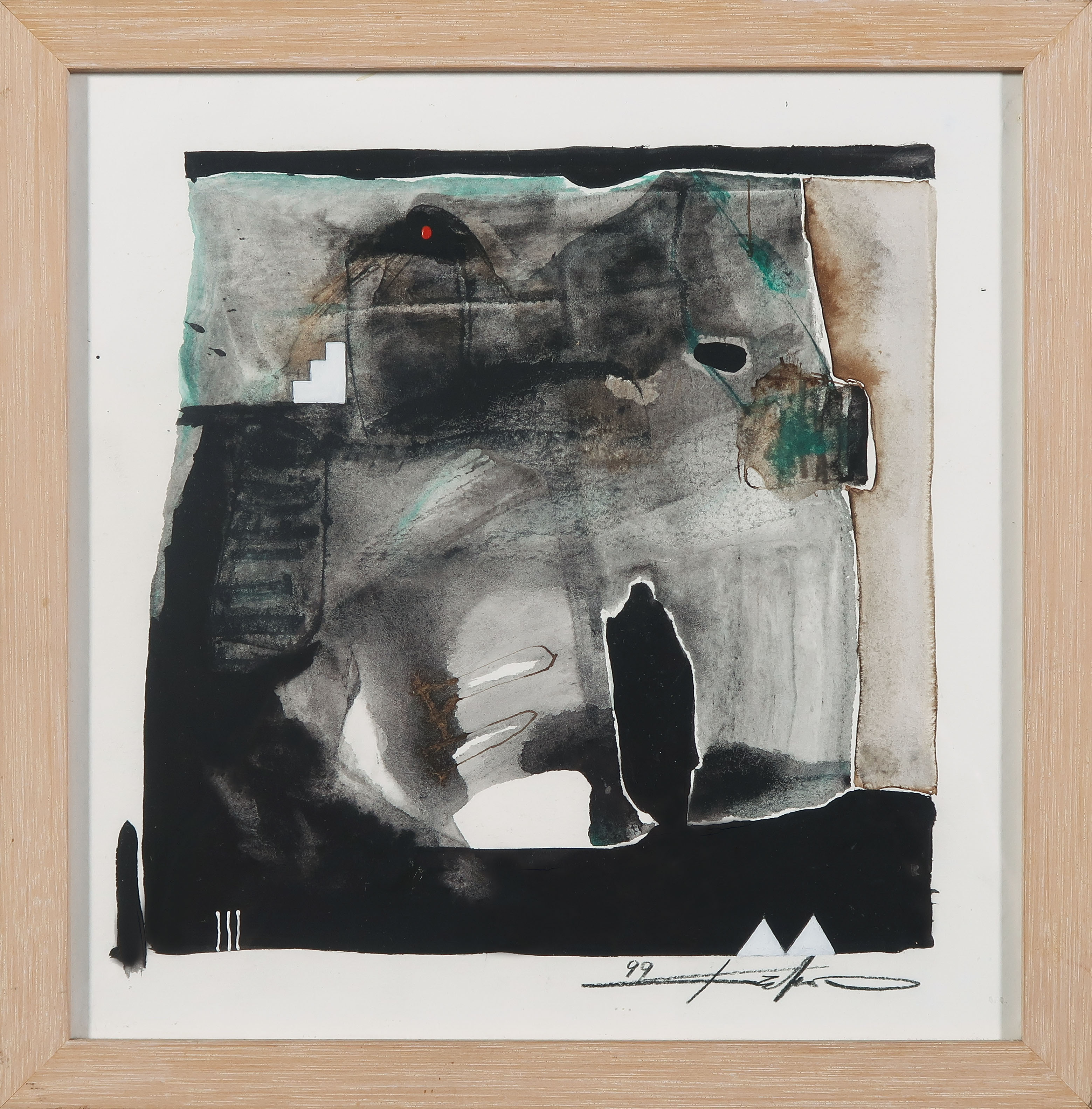 Kantcho Kanev - Gemengde techniek op papier, Zonder titel - Ingelijst kopen? Bied vanaf 40!