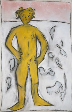 Bart Drost - Grote tekening in pastelkrijt, Zonder titel kopen? Bied vanaf 1!