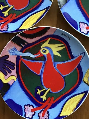 Corneille - 3 keramiek borden Vuurvogel, gesigneerd kopen? Bied vanaf 50!