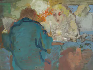 Peter Polderman - Ingelijst , Tempera , In het Café 1 – 1990 - Lijst, 78 x 97 cm kopen? Bied vanaf 150!