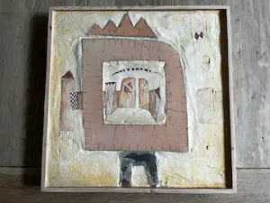 Mieke Renders - Vierluik van keramiek met houten lijst kopen? Bied vanaf 250!