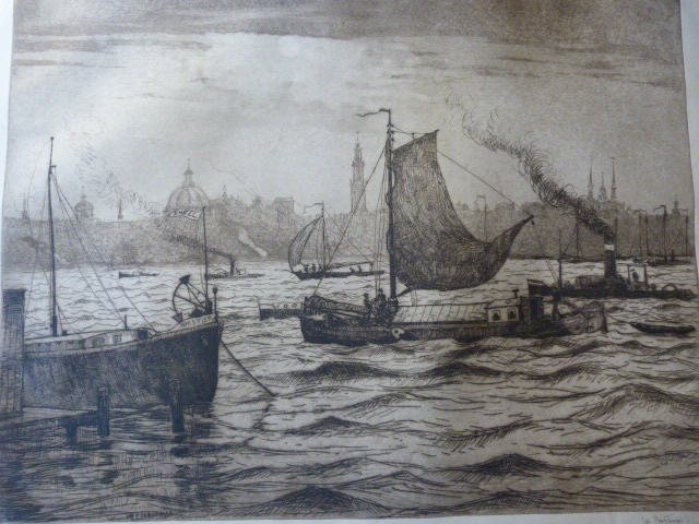 Jan Poortenaar - Boten in een haven bij een stad, kopen? Bied vanaf 40!