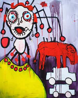 Paul Indrek Kostabi - Where´s the beef, Handgesigneerde giclée verkocht voor € 75!