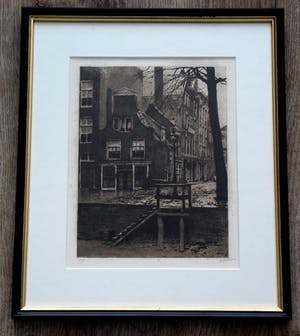 Willem Witsen - Ingelijste ets: Bierhaven Rotterdam (KEURIGE LIJST!) kopen? Bied vanaf 250!