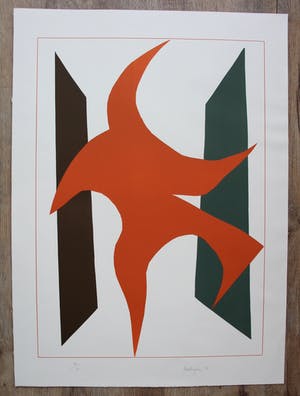 Richard Mortensen - zeefdruk: abstract - 1981 kopen? Bied vanaf 95!