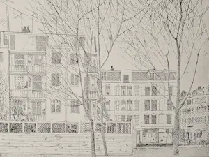 AcheterAnton Staartjes - 1978 -Ets en aquatint nr. 7 uit de serie "Amsterdam de Kinkerbuurt" gesigneerd? Enchérissez de 50!